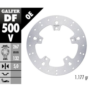 disco de freno galfer fijo redondo 267x5mm df500