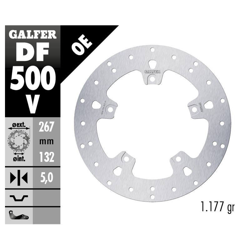 disco de freno galfer fijo redondo 267x5mm df500