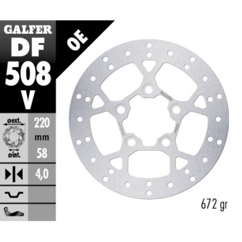disco de freno galfer fijo redondo 220x4mm df508