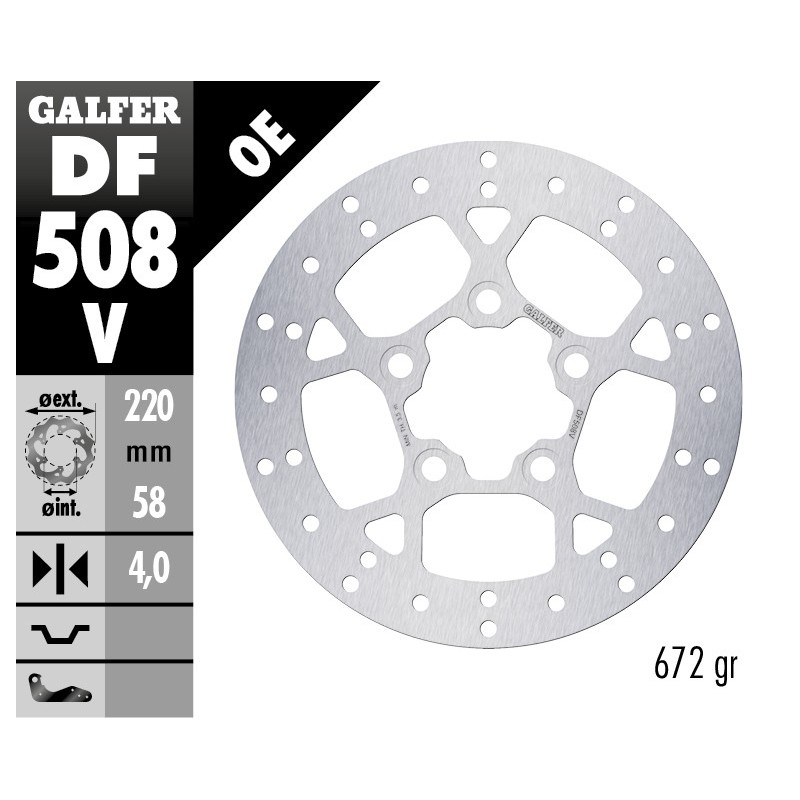 disco de freno galfer fijo redondo 220x4mm df508