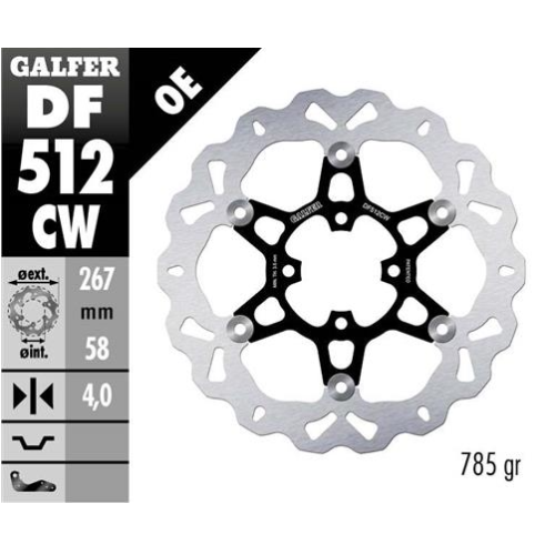 disco freno moto galfer wave flotante 267x4mm df51