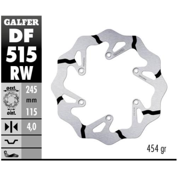 disco freno moto galder wave fijo 245x4mm df515rw