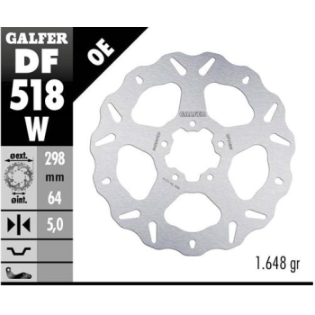 disco freno moto galfer wave fijo 298x5mm df518w
