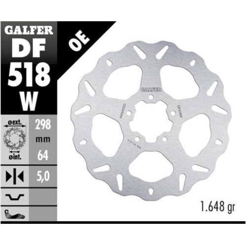 disco freno moto galfer wave fijo 298x5mm df518w