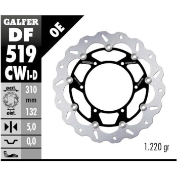 disco freno moto galfer wave flotante rch df519cw