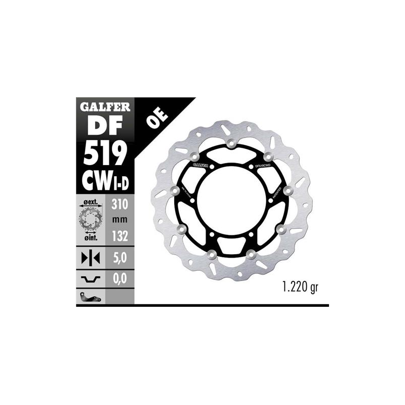 disco freno moto galfer wave flotante rch df519cw
