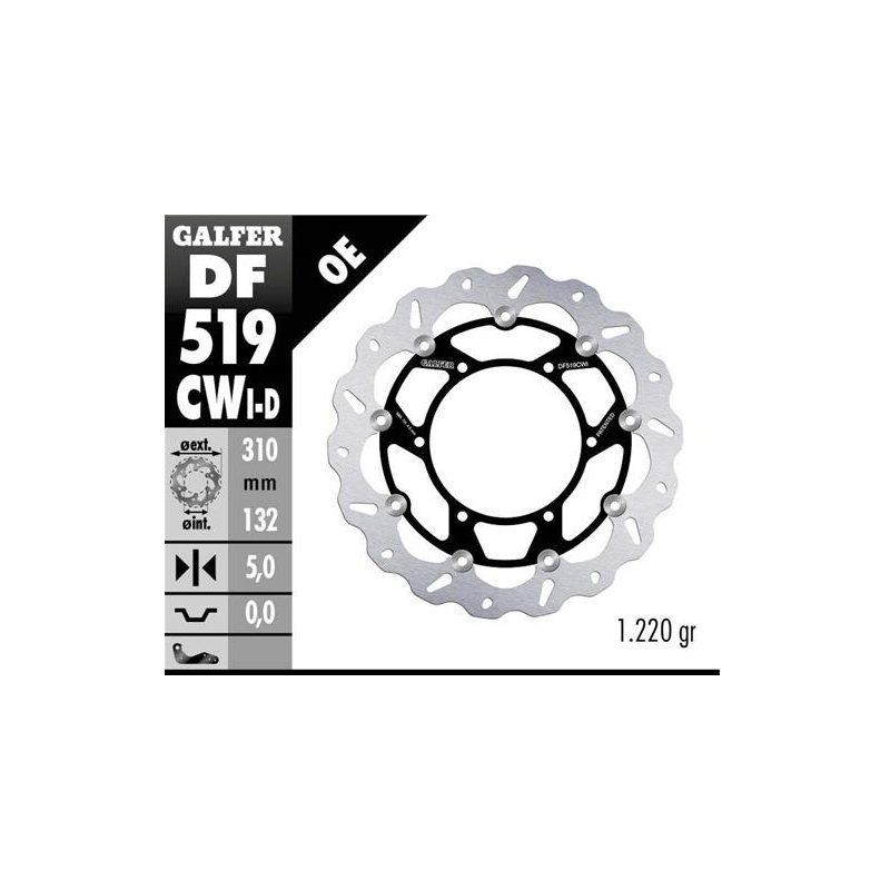disco freno moto galfer wave flotante izdo df519c