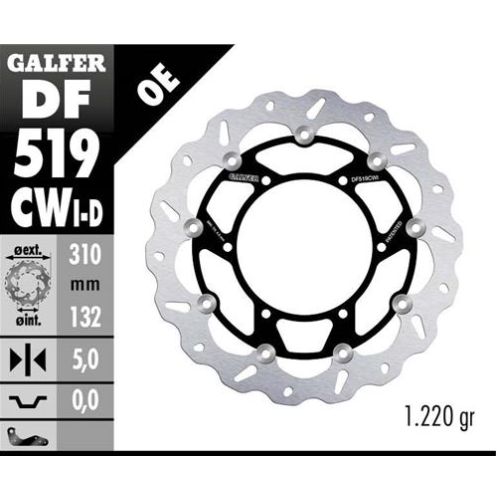 disco freno moto galfer wave flotante izdo df519c