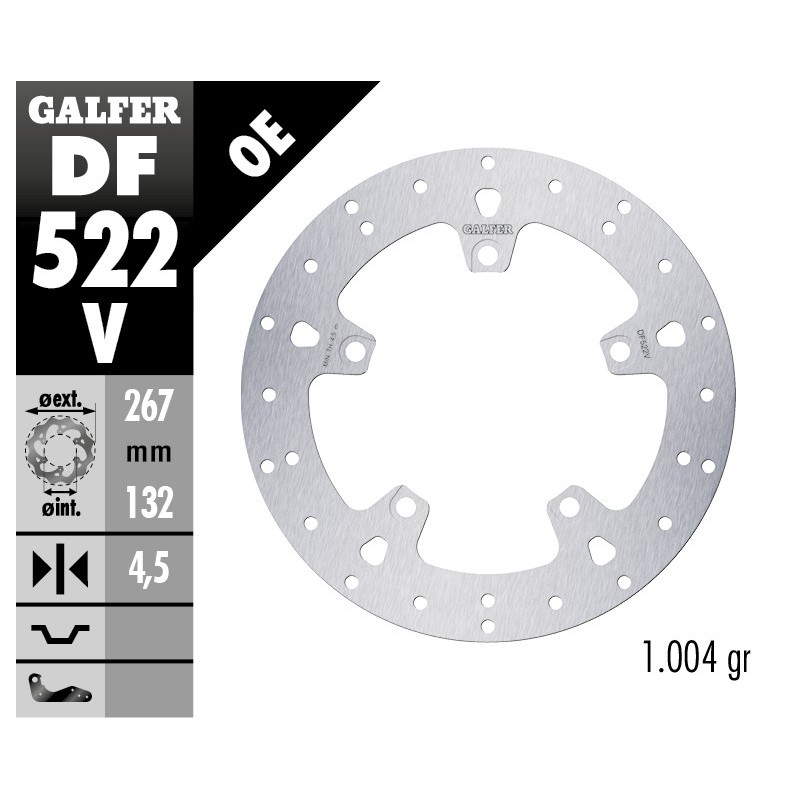 disco de freno galfer fijo redondo 267x4 5mm df5