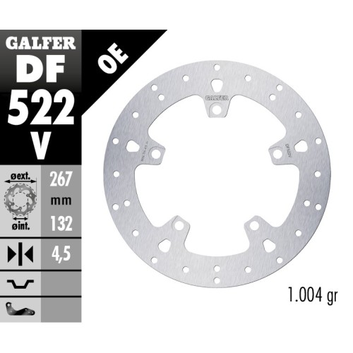 disco de freno galfer fijo redondo 267x4 5mm df5