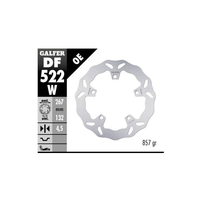 disco freno moto galfer wave fijo 267x4 5mm df522w
