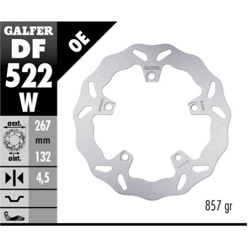 disco freno moto galfer wave fijo 267x4 5mm df522w