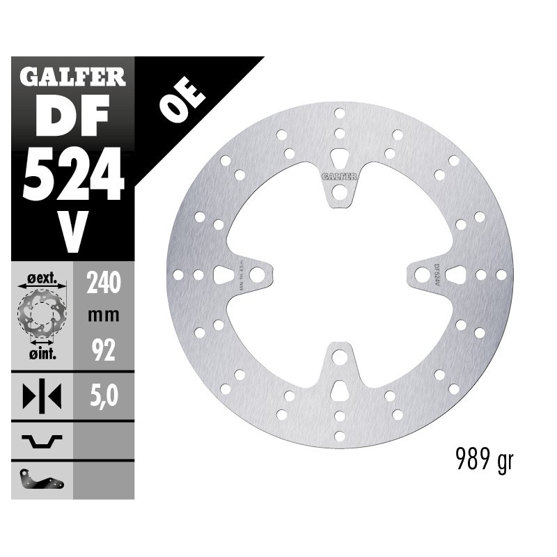 disco de freno galfer fijo redondo 240x5mm df524