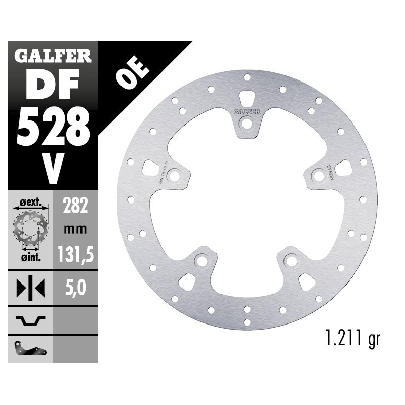 disco de freno galfer fijo redondo 282x5mm df528