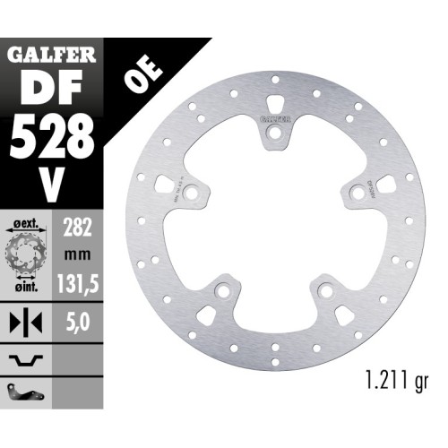 disco de freno galfer fijo redondo 282x5mm df528