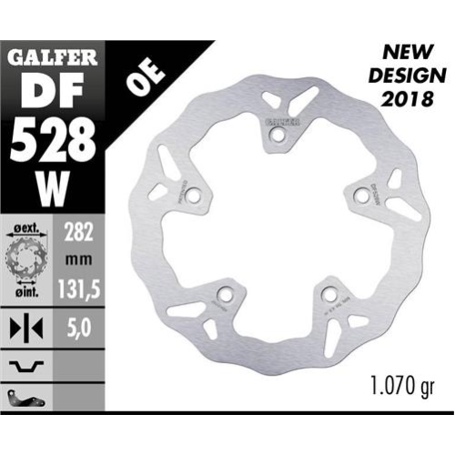 disco de freno trasero galfer df528w wave fijo 282x5 mm para yamaha t max 530