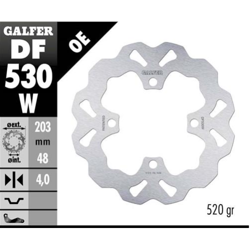 disco freno moto galfer wave fijo 203x4mm df530w