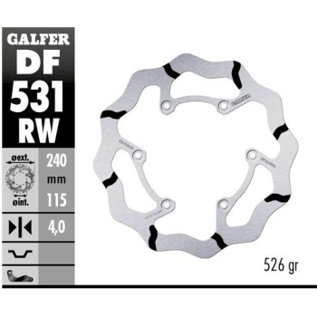 disco freno trasero galfer df531rw wave ranurado 240x4 mm yamaha yz fantic 6 tornillos o13