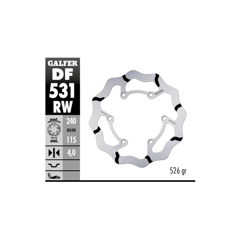 disco freno trasero galfer df531rw wave ranurado 240x4 mm yamaha yz fantic 6 tornillos o13