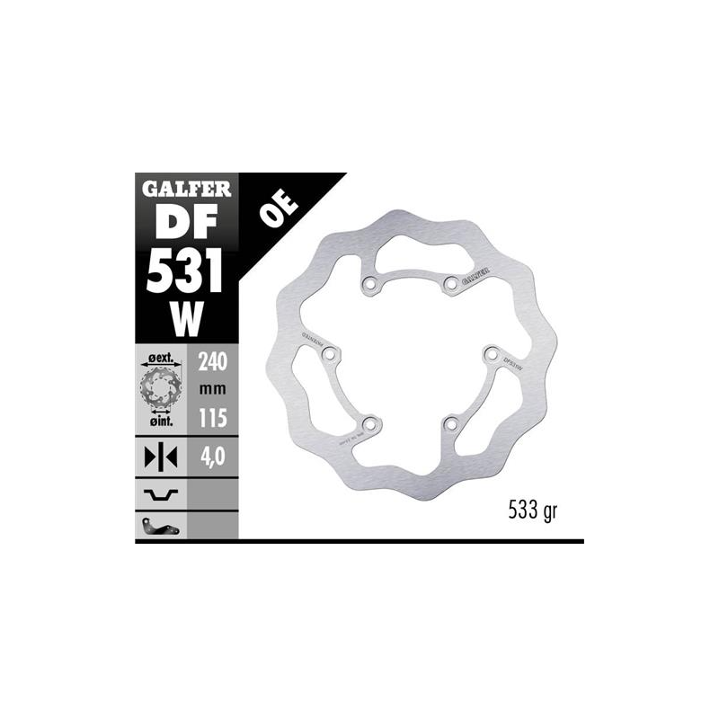 disco freno moto galfer wave fijo 240x4mm df531w