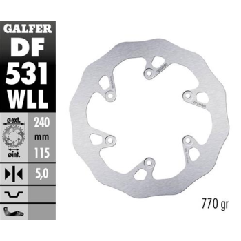 disco freno moto galder wave fijo solido df531wll