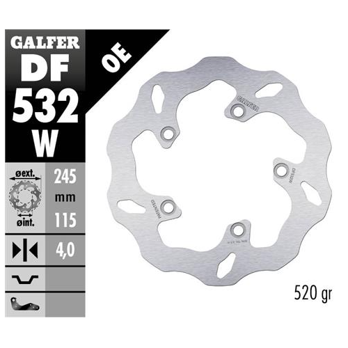 disco freno moto galfer wave fijo 245x4mm df532w
