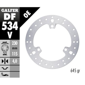 disco de freno galfer fijo redondo 230x4mm df534