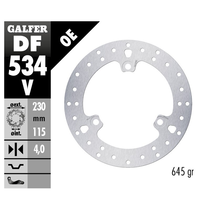 disco de freno galfer fijo redondo 230x4mm df534