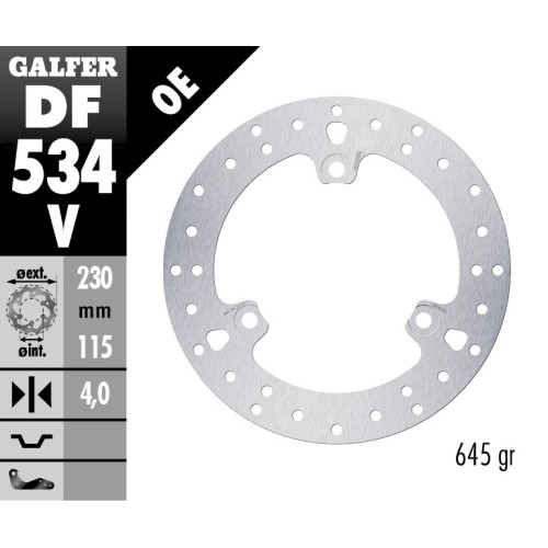 disco de freno galfer fijo redondo 230x4mm df534