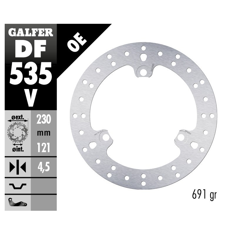 disco de freno galfer fijo redondo 230x4 5mm df5