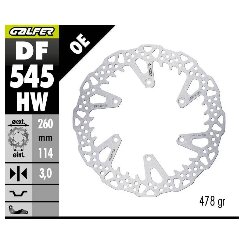 disco de freno delantero galfer ducati desmo 450 mx front