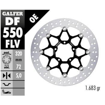 disco freno moto flotante galfer 320x5mm df550flv