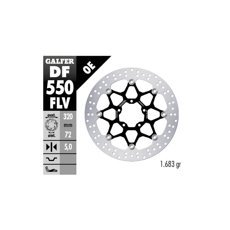 disco freno moto flotante galfer 320x5mm df550flv