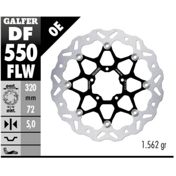 disco freno moto galfer wave flotante 320x5mm df55