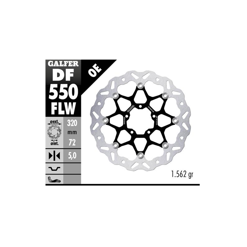 disco freno moto galfer wave flotante 320x5mm df55
