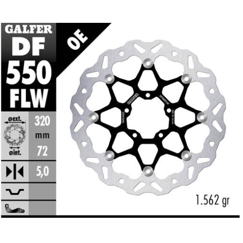 disco freno moto galfer wave flotante 320x5mm df55