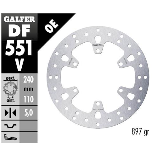 disco freno moto fijo galfer 240x5mm df551v