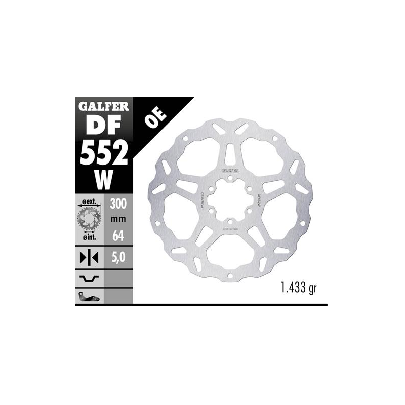 disco freno moto galfer wave fijo 300x5mm df552w