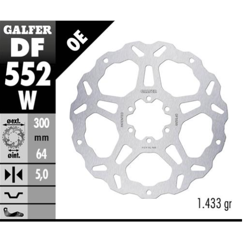 disco freno moto galfer wave fijo 300x5mm df552w