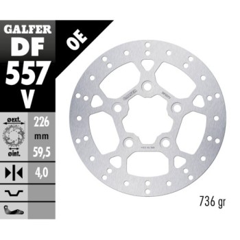 disco de freno galfer fijo redondo 226x4mm df557
