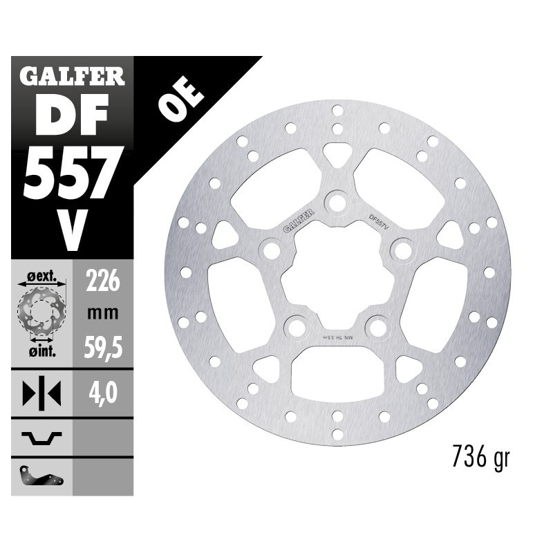 disco de freno galfer fijo redondo 226x4mm df557