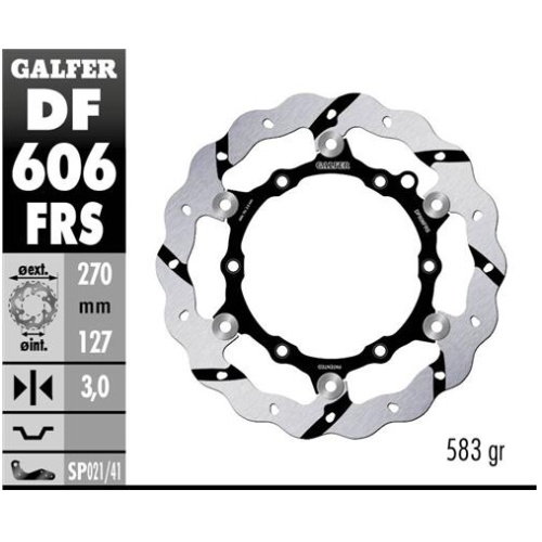 disco freno moto galfer wave flotante df606frs