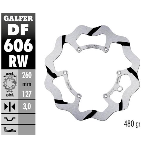 disco freno delantero wave galfer df606rw 260x3 mm 6 tornillos o143 ktm husqvarna gasgas