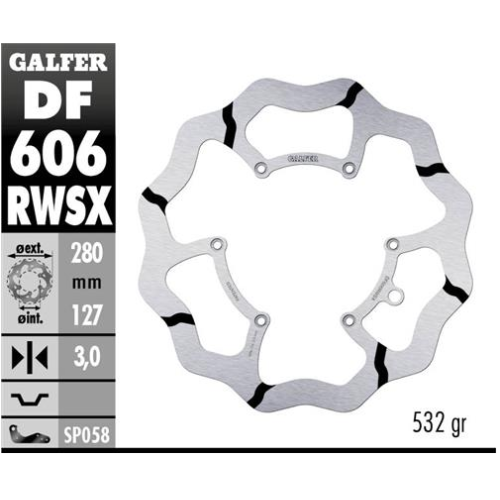 disco freno moto galfer wave fijo 280x3m df606rw