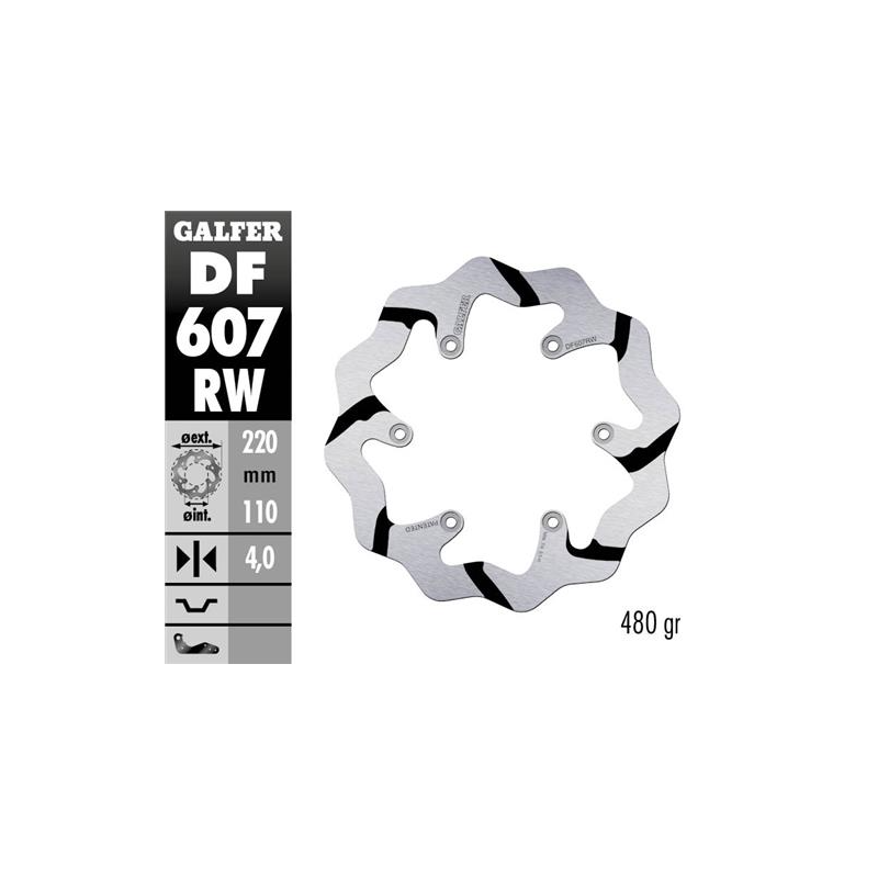 disco freno moto galder wave fijo 220x4mm df607rw