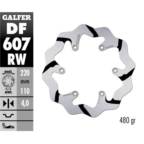 disco freno moto galder wave fijo 220x4mm df607rw