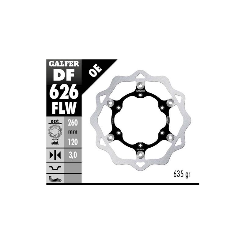 disco freno moto galfer wave flotante 260x3mm df62