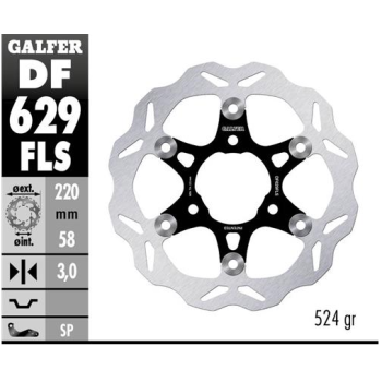 disco freno moto galfer wave flotante 220x3mm df62