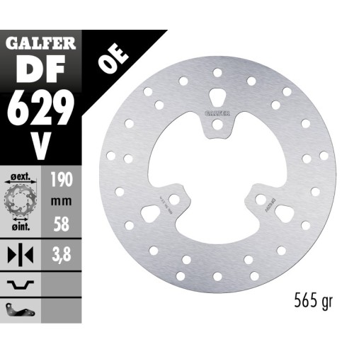 disco de freno galfer fijo redondo 190x3 8mm df6