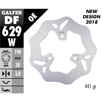 disco freno wave galfer df629w 190x3 8 mm 3 tornillos o80 yamaha aprilia piaggio